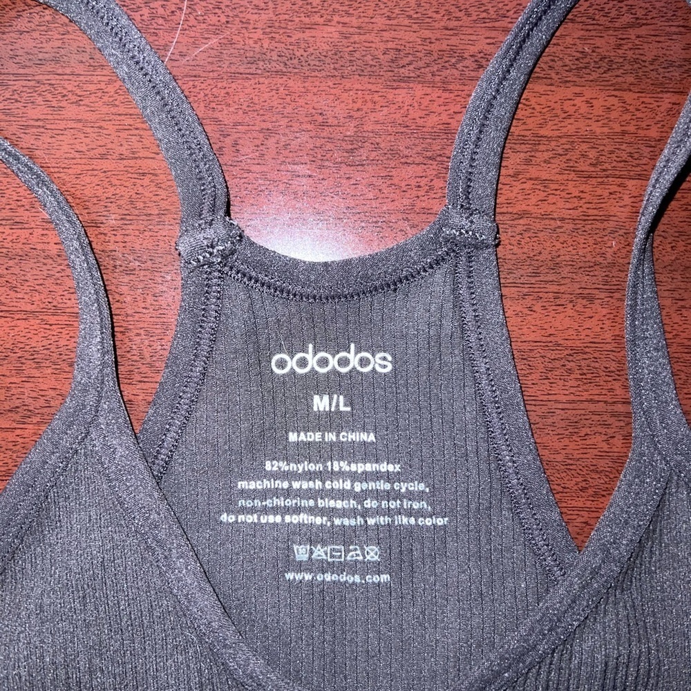 Women's Charcoal Ribbed Tank Top - Picture 2 of 3